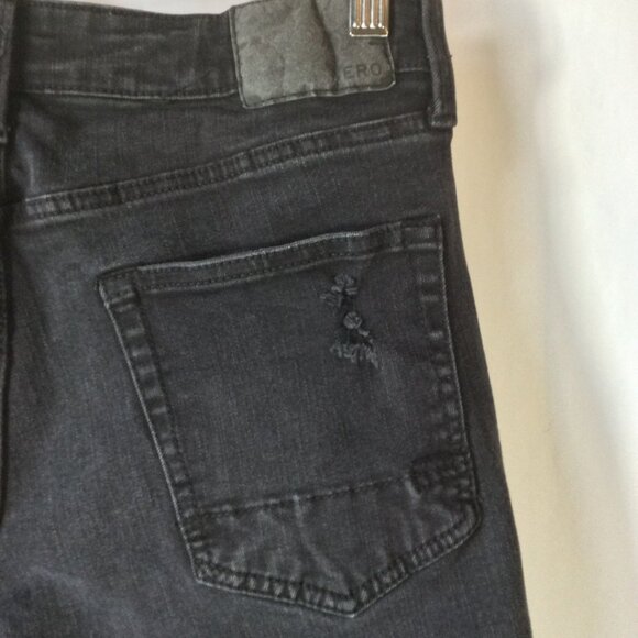 Aeropostale Athletic Skinny Jeans Black Distressed Look Size 28/30 - Picture 8 of 12